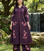 women floral printed regular cotton kurta with palazzos