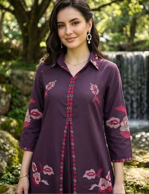 women floral printed regular cotton kurta with palazzos 2