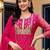 women ethnic motifs printed regular thread work kurta with trousers & with dupatta