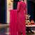 women ethnic motifs printed regular thread work kurta with trousers & with dupatta