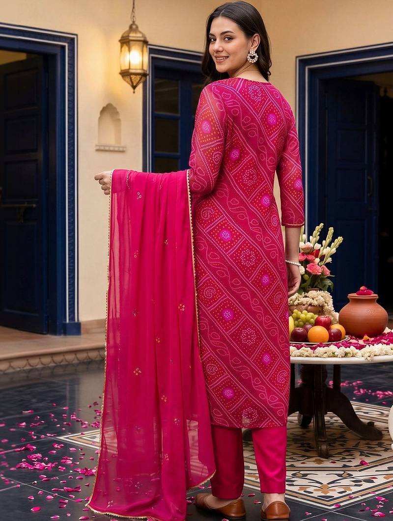 women ethnic motifs printed regular thread work kurta with trousers & with dupatta