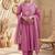 women ethnic motifs embroidered regular thread work cotton kurta with trousers & with dupatta