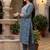 women ethnic motifs printed regular thread work cotton kurta with trousers