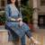 women ethnic motifs printed regular thread work cotton kurta with trousers