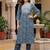 women ethnic motifs printed regular thread work cotton kurta with trousers