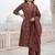 women ethnic motifs printed regular cotton kurta with trousers & with dupatta