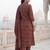 women ethnic motifs printed regular cotton kurta with trousers & with dupatta