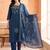women ethnic motifs printed regular cotton kurta with trousers & with dupatta