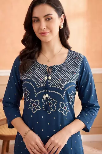 women ethnic motifs printed regular cotton kurta with trousers & with dupatta
