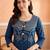 women ethnic motifs printed regular cotton kurta with trousers & with dupatta