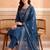 women ethnic motifs printed regular cotton kurta with trousers & with dupatta