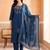 women ethnic motifs printed regular cotton kurta with trousers & with dupatta