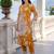 women ethnic motifs printed regular cotton kurta with trousers