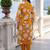 women ethnic motifs printed regular cotton kurta with trousers