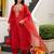 women ethnic motifs embroidered regular kurta with trousers & with dupatta