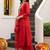 women ethnic motifs embroidered regular kurta with trousers & with dupatta