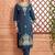 women ethnic motifs embroidered regular thread work cotton kurta with trousers