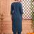 women ethnic motifs embroidered regular thread work cotton kurta with trousers