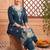 women ethnic motifs embroidered regular thread work cotton kurta with trousers