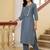 women floral embroidered regular thread work kurta with trousers