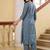 women floral embroidered regular thread work kurta with trousers