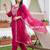 women ethnic motifs embroidered regular kurta with trousers & with dupatta