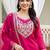 women ethnic motifs embroidered regular kurta with trousers & with dupatta