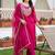 women ethnic motifs embroidered regular kurta with trousers & with dupatta