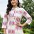 women printed regular cotton kurta with trousers