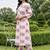 women printed regular cotton kurta with trousers