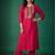 women ethnic motifs embroidered regular thread work kurta with trousers