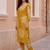 women floral printed regular cotton kurta with trousers
