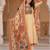 women ethnic motifs printed regular sequinned cotton kurta with trousers & with dupatta
