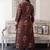 women ethnic motifs printed empire cotton kurta with trousers & with dupatta