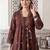 women ethnic motifs printed empire cotton kurta with trousers & with dupatta