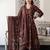 women ethnic motifs printed empire cotton kurta with trousers & with dupatta