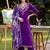 women ethnic motifs embroidered regular kurta with trousers & with dupatta