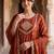 women ethnic motifs embroidered empire kurta with trousers & with dupatta
