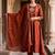 women ethnic motifs embroidered empire kurta with trousers & with dupatta