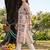 women printed regular kurta with trousers