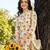 women floral printed regular cotton kurta with trousers
