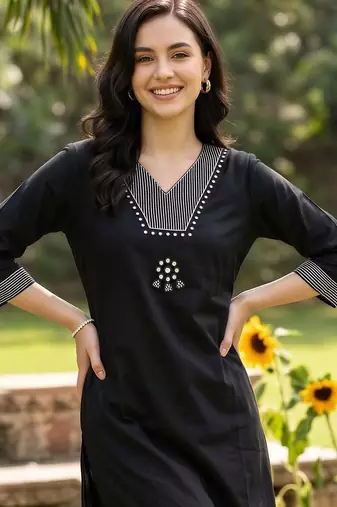 women embroidered regular thread work kurta with palazzos