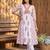 women ethnic motifs printed empire cotton kurta with trousers