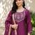 women ethnic motifs embroidered regular thread work kurta with trousers & with dupatta