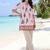 women floral printed pleated cotton kurta with trousers