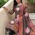 women floral printed regular cotton kurta with trousers & with dupatta