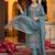women ethnic motifs embroidered regular thread work kurta with trousers & with dupatta