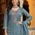 women ethnic motifs embroidered regular thread work kurta with trousers & with dupatta