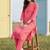 women leheriya printed regular sequinned kurta with trousers