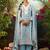 women ethnic motifs embroidered regular thread work cotton kurta with trousers & with dupatta